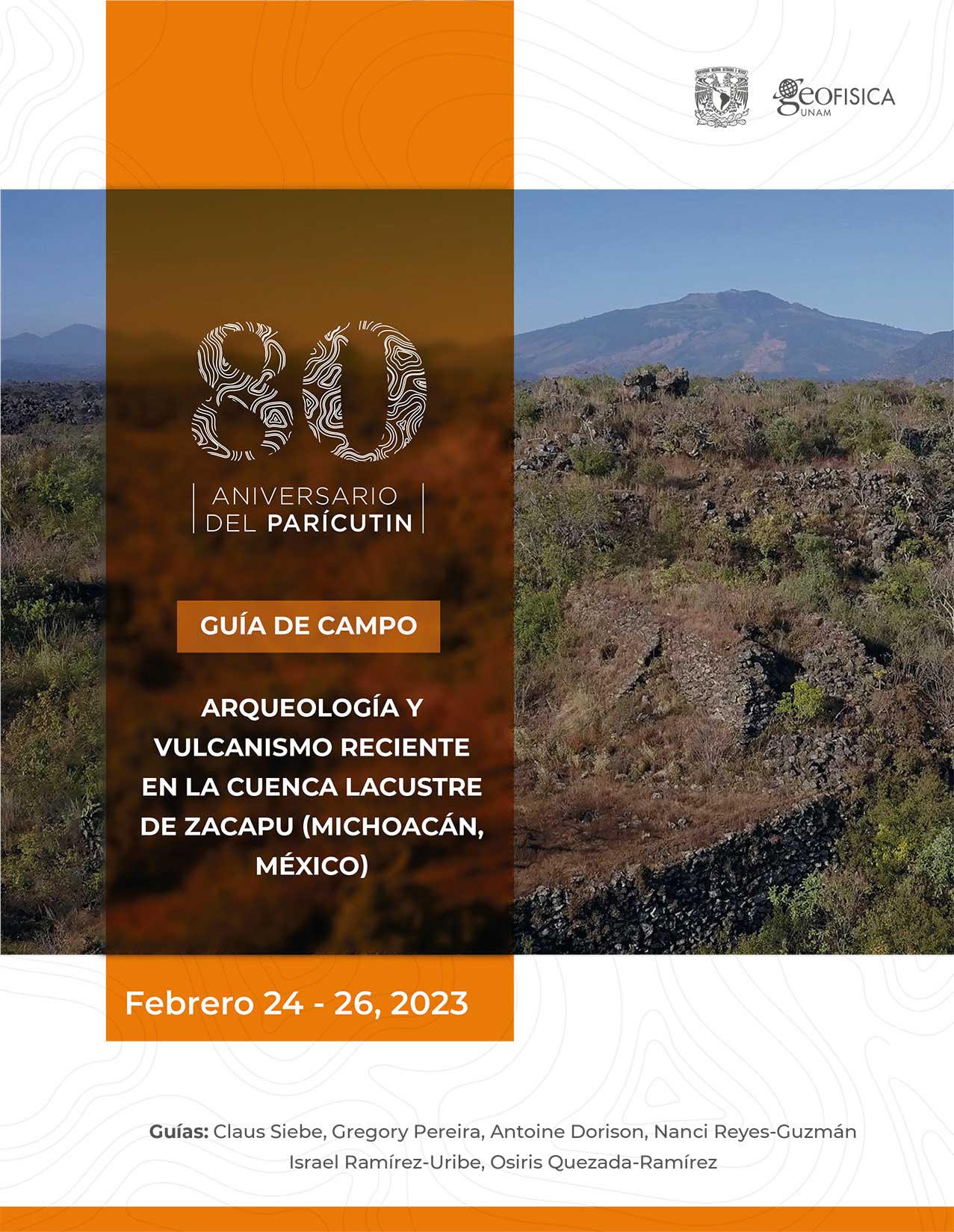 Portada de la guía de campo 'Arqueología y vulcanismo reciente en la cuenca lacustre de Zacapu (Michoacán, México)'